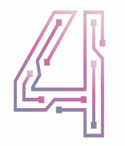 Number four, Pink to Purple gradient, Digital. 