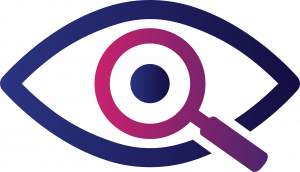 Icon of an Eye and Magnifying glass