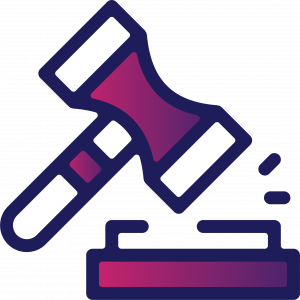 Courtroom gavel icon. 