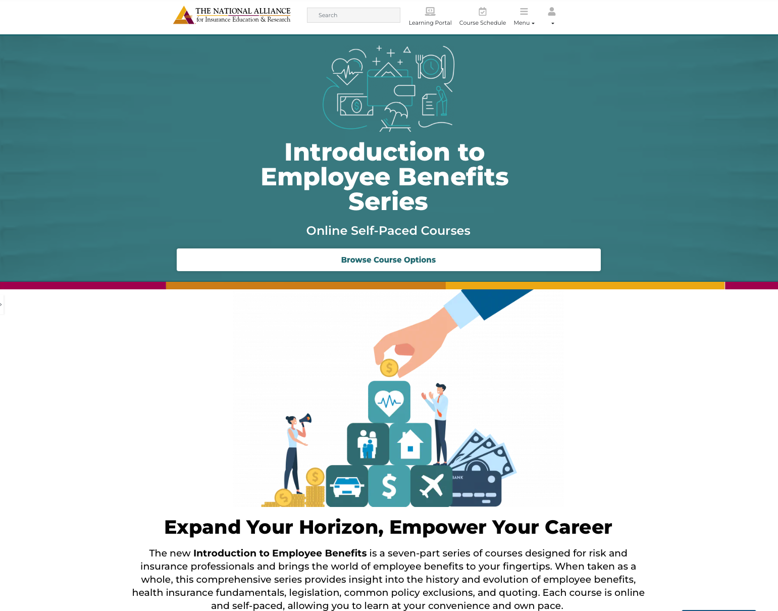 Screenshot of the Employee Benefits Landing Page.