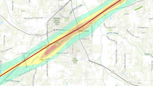 Source: National Weather Service Mayfield, KY Tornado in December 2021. The polygons correspond to different levels of EF damage.